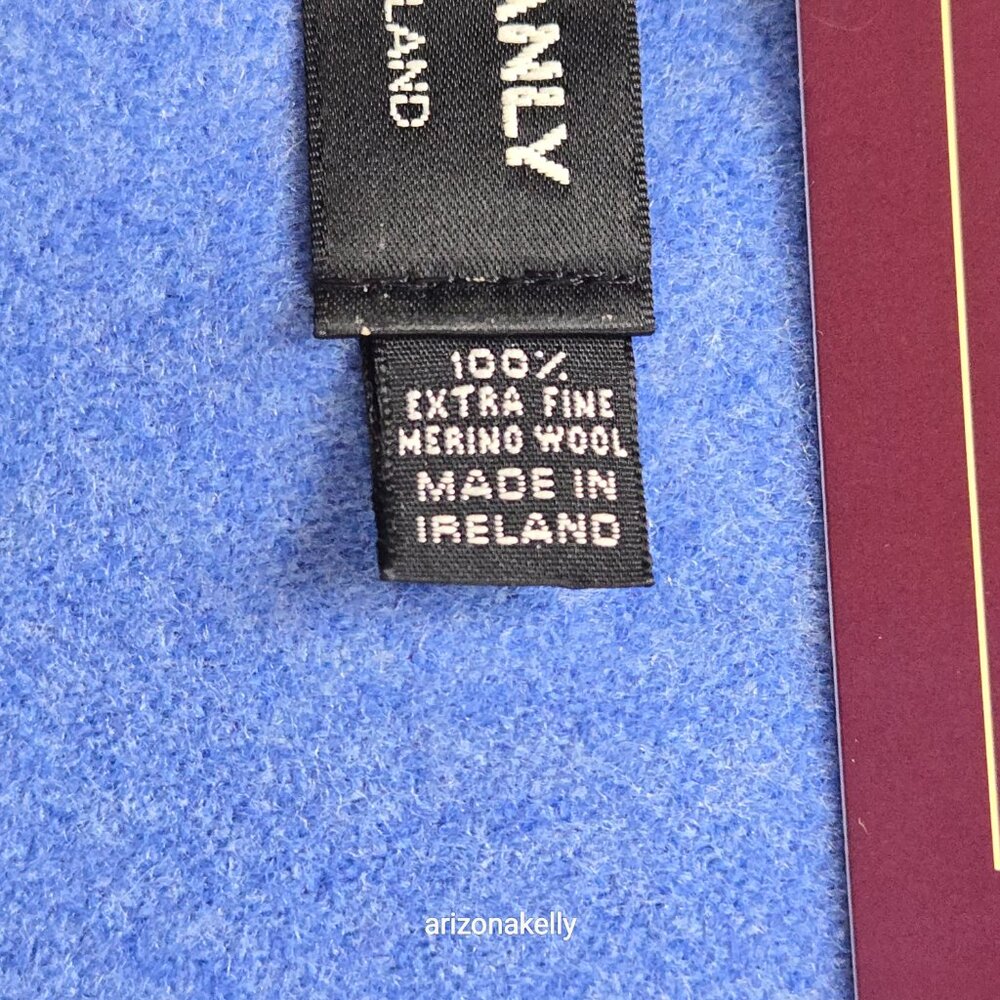 NWT John Hanly Extra Fine Merino Wool Scarf Blue - Picture 4 of 10